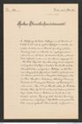 k.k. naturhistorisches Hofmuseum, Intendanzakten 1885-1896 (Hauer), Aktenzahl Z.191.a/1887, Seite 1